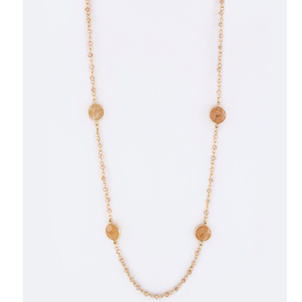 Long stone beaded necklace